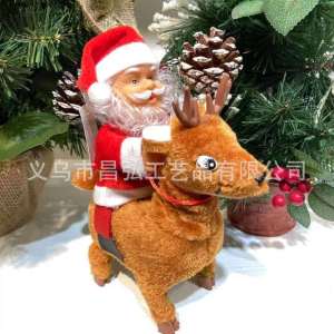 Climbing Santa Plush Doll Electric Christmas Decoration Musical Ladder Moving Up Down Battery Operated Home Display