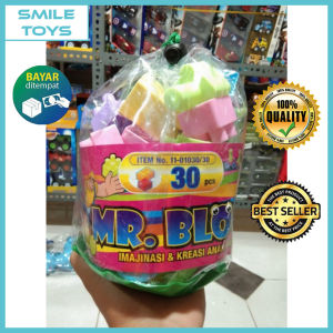 Smile - Mainan Anak Block Balok Blok Besar Mr Block Isi 30 Pcs Mainan Edukasi Block Susun Balok