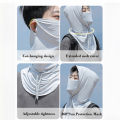 Ice Silk Full Face Mask 2PCS with UV Protection and Cooling Comfort - Black & Black-Dark Grey. 