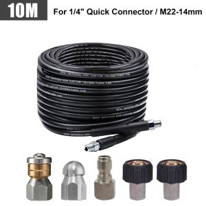 Kink Resistant Sewer Jetter Kit Pressure Washer Drain Cleaner Hose Kit 1/4 Inch NPT Corner Rotating