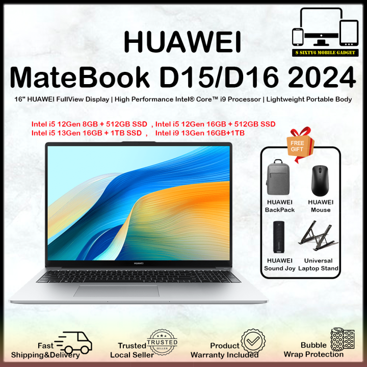 HUAWEI Matebook D16 i5 / D15 i3 / i5 | 11th/12th/13th Gen Intel® Core ...