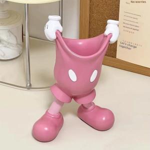 YILU Disney Mickey Pants Pen Holder Anime Cartoon Pencil Stationery Makeup Brush Storage Tube Desktop Decoration Student Girl Gifts
