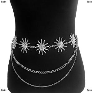 [COD] Buin Multilayer Punk Gothic Moon Sun Waist Chain Metal Belts For Women Dress Jewelry Waist Chain Waist Belts