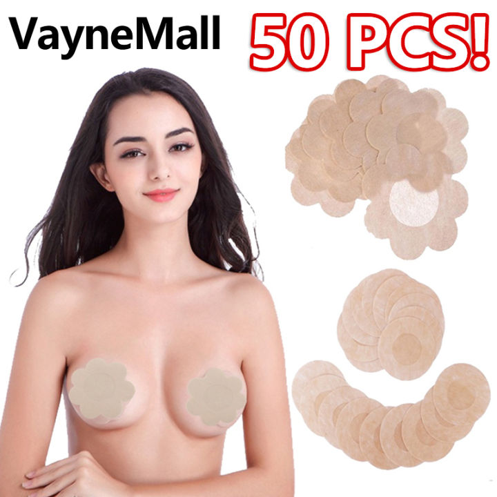 50 PCS Invisible Nipple Tape Non-Woven Nipple Sticker Nipple Cover  Disposable Bare Lifts Overlays Ch