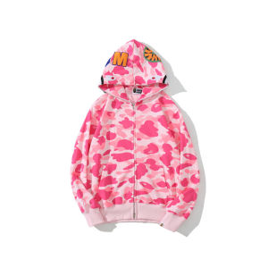 BAPE x PUBG Shark Camouflage Sweatershirts Ape Head Hoodies Jacket For Men Women Letter Print Zip Sports Shirt Camouflage Camo Stitching Hoodies