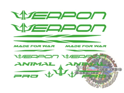 WEAPON ANIMAL BIKE FRAME DECALS