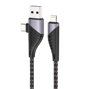 mutifunctional 4in1 charging cable wire with type c to lightning usb data cable PD60w compatible for iPhone 11 12 Pro Max samsung S20 Oppo phones
