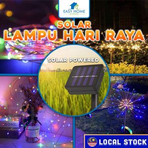 🔥【Readystock】 + FREE Shipping🔥 PREMIUMLED Solar Lampu Lip Lap Raya Viral Waterproof Warna Warni Hiasan Outdoor Kelip Kelip2 Fairy Firework Light