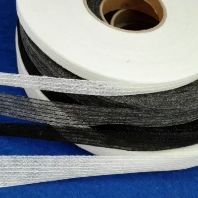 【Hot deal】 100 Meters Non-woven Fabric Fusible Single Side Adhesive Tape White or Black Interlining Cloth to Prevent Transformation