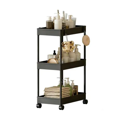 Multi Layer Shelf for Kitchen Bathroom 3 Layer/4 Layer Slim Shelf with Wheels