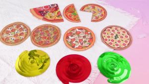 Teling 48 Pcs Pizza Party Hanging Swirls Decorations Turtle Pizza Ceiling Streamers for Thanksgiving Day Birthday Festival Italian Theme Decor Family Gathering and Classroom Party Supplies