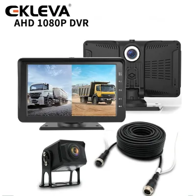Ekleva 7 Inch Xe Tải Bảng điều khiển ô tô DVR camera kép AHD 1080P Cho xe tải lớn Với ghi lặp lại Và Màn hình đỗ xe Hỗ Trợ Max 128G Thẻ SD