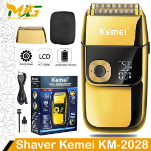 Shaver Kemei KM-2028 Alat Cukur Kumis Jenggor & Jambang LCD Display Mesin Cukur Elektric Rechargeable