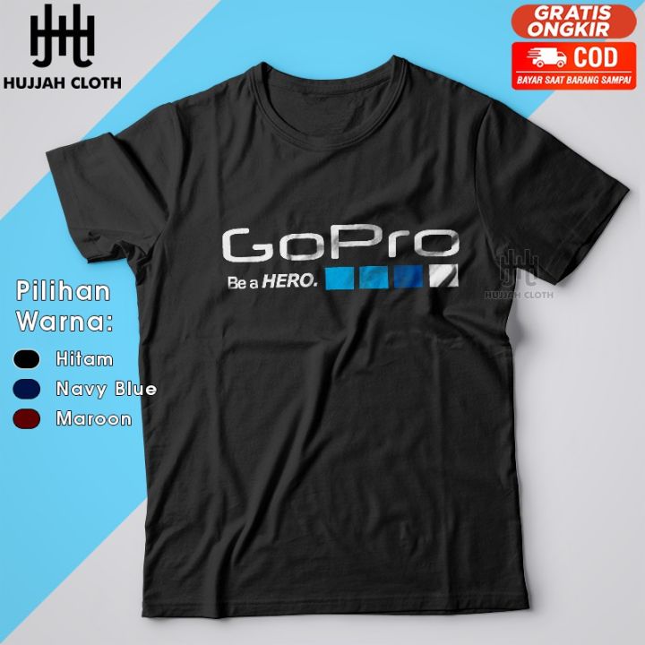 Kaos Go Pro GoPro Pria Lengan Pendek Kaos Pria GoPro Cotton