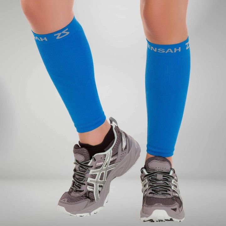 Zensah Compression Leg Sleeves Blue XS/S