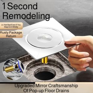 Stainless Steel Anti-Odor Floor Drain Core Bathroom Washing Machine Shower Universal Drain Drain Outlet Floor Drain Cover卫生间防臭地漏