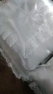 2 pcs Wedding Pillow Square or Heart Shape (White or Cream) (1 Set)