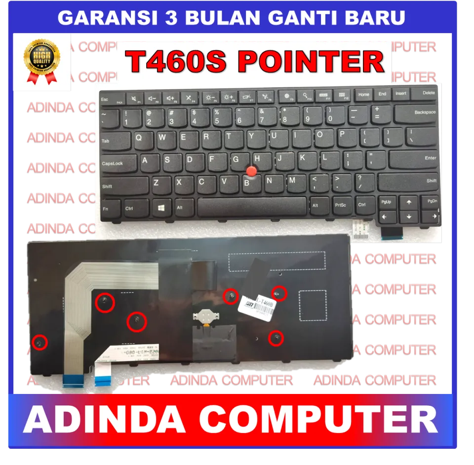 Tastiera Retroilluminata GR Per Lenovo ThinkPad T470P/T460P/T460s - Sostituzione Originale MPN SN20J91904