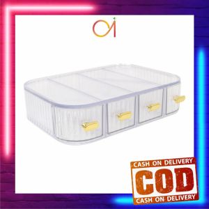 AI-C1073 Organizer Meja Laci Mini Aksesoris Serbaguna Rak Laci Mini Kristal Akrilik Transparan
