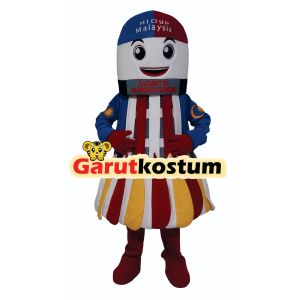 Kostum maskot badut karakter kok bulutangkis jumbo dewasa lucu costume