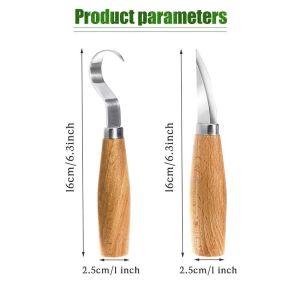 2pcs Wood Carving Knife Tool Set DIY Peeling Woodcarving Modelling Sculptural Chisel Hook Carving Cutter