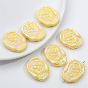 4pcs/Bag Acrylic Beads Aurora Effect Flat Sheet Shape Beads For DIY Handmade Bracelet Necklace Earring Jewelry Making Accessories