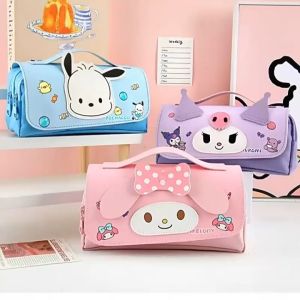CuddleCove Cartoon Pencil Case Student Large-Capacity Double-Layer Stationery Bag Multifunctional Storage Bag Coulomi Dirt-resistant