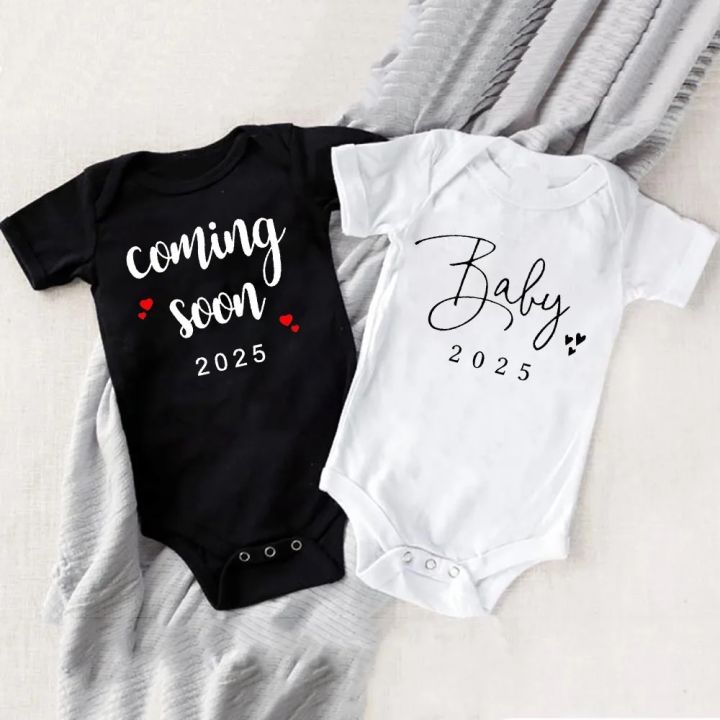 Baby Announcement Coming Soon 2025 Newborn Baby Bodysuits Boys Girls Cute  Clothes Infant Romper Toddler Short Sleeve Bodysuits Lazada PH