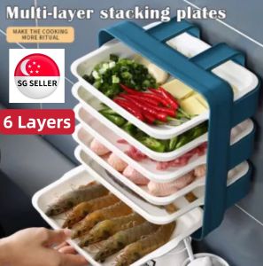[SG SELLER] Kitchen Rack Wall Hanging Household Wall Rack Multi-layer Storage Rack Prepare Dish Vegetable Basket Storage