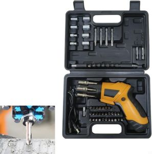 KSBS04 Cordless Screwdriver Electric Screwdriver Set LED Light Type-C Charging Gun Straight Form Power Tool