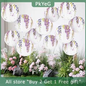 [COD] PkYeG KITCHEN 1PC Wisteria Lantern Paper Lanterns Hanging Lamp Outdoor Garden Wedding Holiday Party Decorations