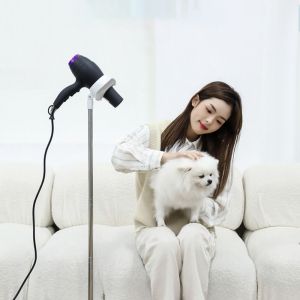 FMSRZX Multifunction 2 in 1 Dog Accessories Plastic Durable Household Clothes Drying Rack Mobile Phone Holder Hair Dryer Stand Pet Hair Dryer Holder