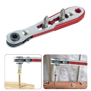 Portable Bidirectional Mini 90 Degree Magnetic Ratchet Wrench Hexagonal Screwdriver Tool for Tight Space and Easy Use