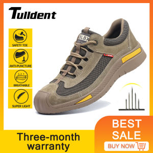 Tulldent Steel Toe Safety Shoes Men Labor Anti-Smashing Anti-Stabbing Soft Comfortable Protective Safety Boots Wear-resistant Welding Work Shoes
