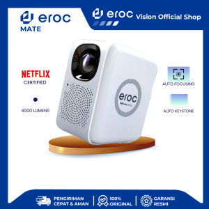 Eroc First Netflix Certified Sacmart Projector - Dolby Audio – Youtube - WiFi and Bluetooth - 4000 Lumens - Smart Proyektor Home Entertainment - Model MATE