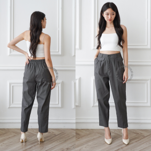 Basic Pants Highwaist - Celana Baggy - Angkle Pants - Celana Kantor - Loose Pants
