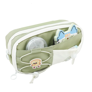 High Capacity Pencil Case 8 Section Polyester Pen Pouches Pen Organizer Bag Travel Cosmetics Carrying Case 23x12x8cm