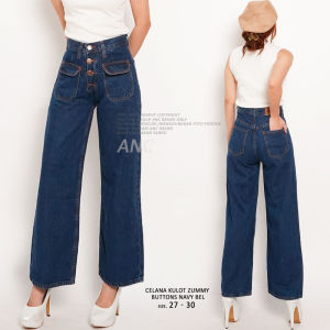 Celana Kulot Panjang Jeans Wanita - Celana Wanita Kulot Panjang - Celana Kulot Denim Wanita