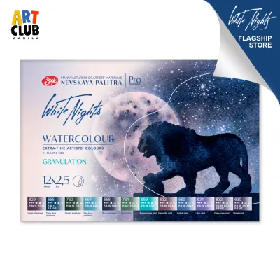 White Nights Watercolor Granulating Set Full Pans 12 Colors