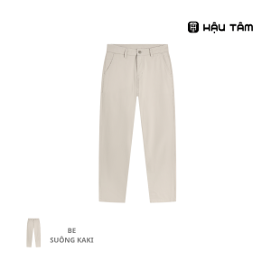 Quần dài Kaki nam hàn quốc Hậu Tâm Ống Suông Form Đứng Tôn Dáng Che Khuyết Điểm Chân không xù không phai màu 95% cotton co giãn