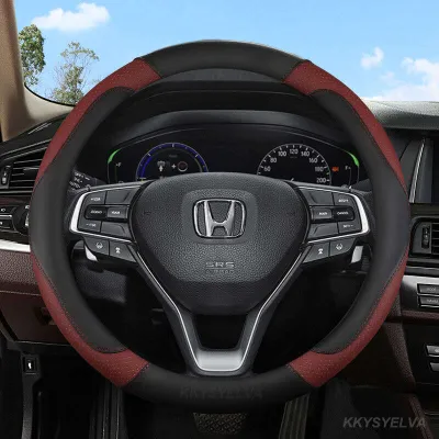 Honda 38cm Leather Car Steering Cover Odorless No Smell Accord Civic City Stream Jazz CRV BRV HRV Wheel Covers
