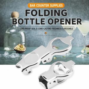 DIVATEN Air Tight Seal Bottle Stopper Cap Multi Function Leak Proof Folding Bottle Opener Convenient Reusable Bottle Sealing Cap For Beer Soda Water
