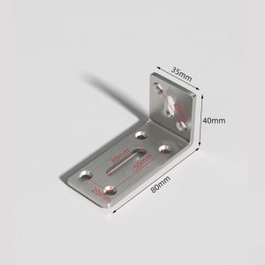 SKJK 90 Degree Corner Brackets L-Shaped Stainless Steel Bracket Fastener Small Connectors 6 Holes Joint Bracket Wood