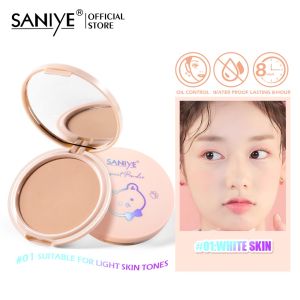 SANIYE Oil Control Wajah Bedak Padat Full Coverage Compact Powder Velvet Powder Concealer Foundation Tahan Lama Wajah R5006