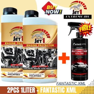 Jet 1 Engine Oil Engine Protector 1LITER 2PCS for Gas & Diesel with Fantastic XML