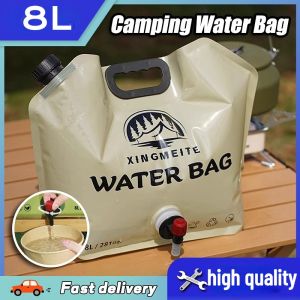 8L Outdoor Water Bag with Faucet Portable Camping Water Storage Container for Car BBQ Picnic