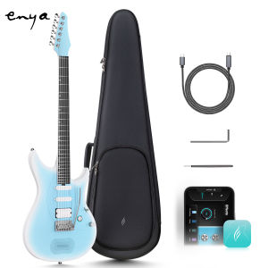 Enya Inspire 39" Đàn guitar điện thông minh bằng sợi carbon với loa không dây 15W 20 âm sắc riêng biệt cài đặt sẵn trên đàn cáp sạc cờ lê điều chỉnh và túi đựng đàn