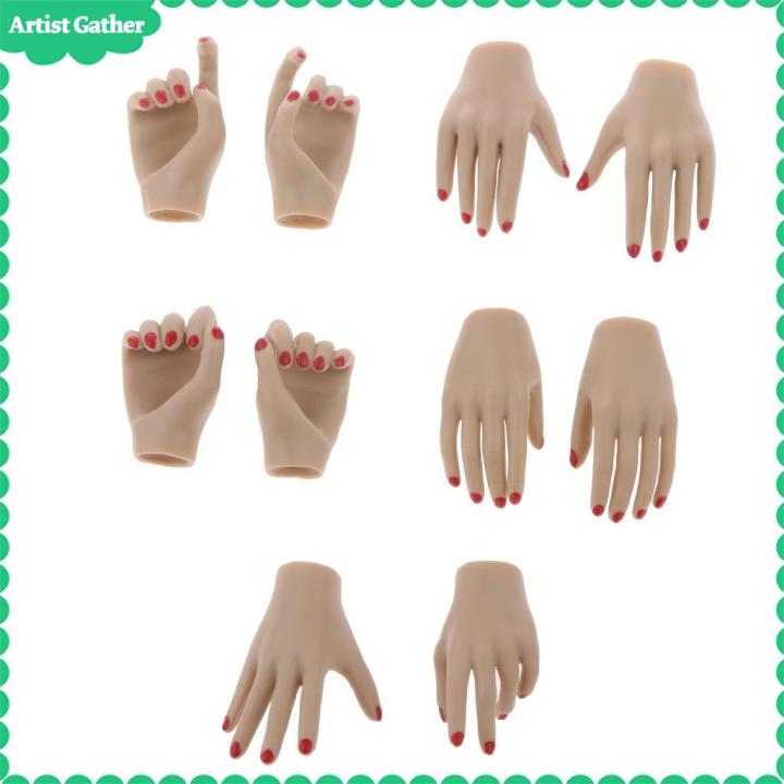 Artist Gather 5 Pairs 1/6 Womens Hands Hand Models for 12'' Female ...