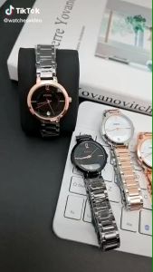 JAM TANGAN WANITA FOSSIL FASHION KACA BELIMBING TANGGAL AKTIF FREE BOX DAN BATERAI CADANGAN