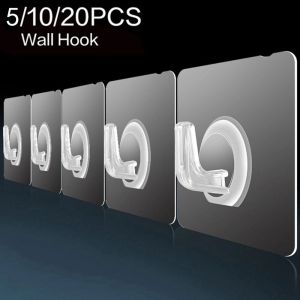 10Pcs Hook For Wall Transparent Strong Self Adhesive Hanger Heavy Duty Suction Cup Sucker For Kitchen Bathroom Spring Cleaning Home Organization